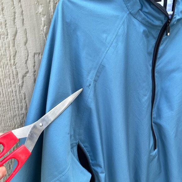 FJ Foot Joy Dryjoys Windbreaker Jacket Mens XL Short Sleeve Blue 1/2 Zip Golf - Picture 3 of 9